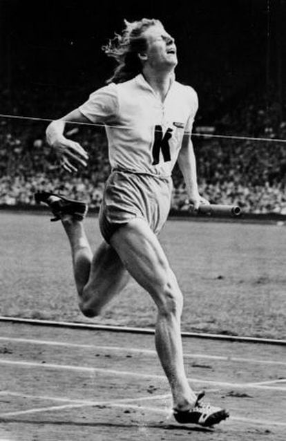 Fanny Blankers-Koen, que ganó cuatro oros en Londres 1948.