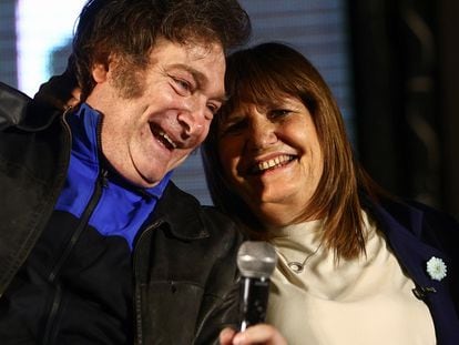 Patricia Bullrich y Javier Milei, el pasado 16 de noviembre durante el cierre de campaña del ultraderechista.