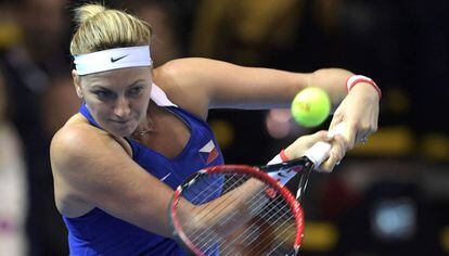 Kvitova en la final de la Fed Cup.