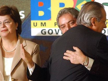 Dilma Rousseff, Lula da Silva y Jose Dirceu, en una imagen de 2005.