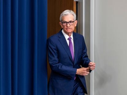 Jerome Powell, durante la rueda de prensa de este miércoles.