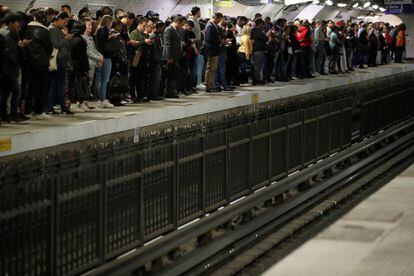 La estación de metro de Gare du Nord, en plena huelga de transportes.