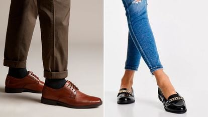 Mujer Mocasines Planos Zapatos para Caminar De Cuero con Cordones Parte Inferior Suave Tacón Bajo Casual Zapatos De Trabajo De Oficina 