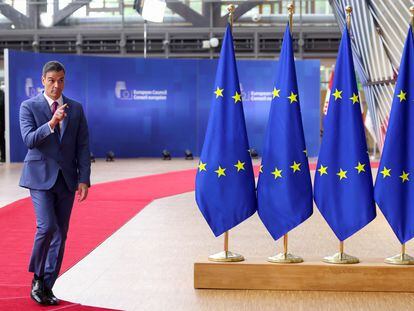 El presidente del Gobierno, Pedro Sánchez, el viernes en la cumbre de la UE en Bruselas.