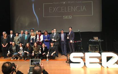 Los premiados de la primera gala de Radio Bilbao a la Excelencia.