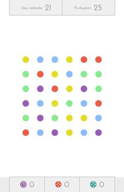 Nueva versión de 'Dots', en español y con limitación de 30 movimientos.