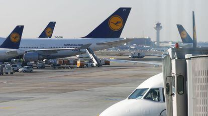 Aviones de la aerol&iacute;nea Lufthansa
