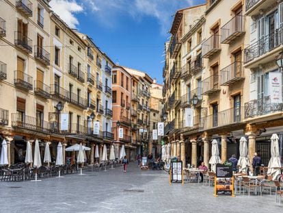 Imagen de la plaza del Torico, en el centro de Teruel.