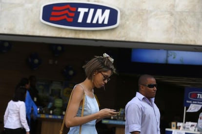 Tienda de TIM, filial de Telecom Italia, en Río de Janeiro.