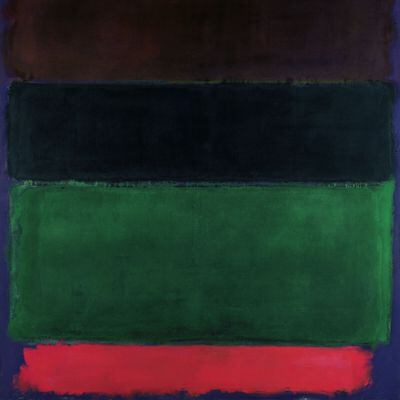 <i>Rojo, marrón, negro, verde, rojo </i><b>(1962),</b> de Mark Rothko.