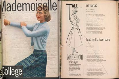 Portada y poema de Sylvia Plath en la revista ‘Mademoiselle’ en 1953.
