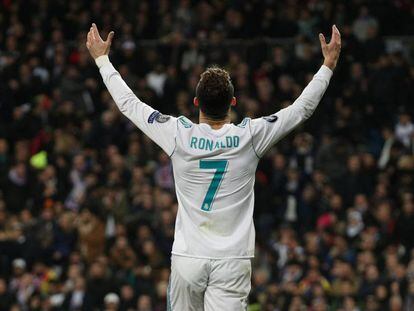 Cristiano Ronaldo celebra el empate frente a PSG