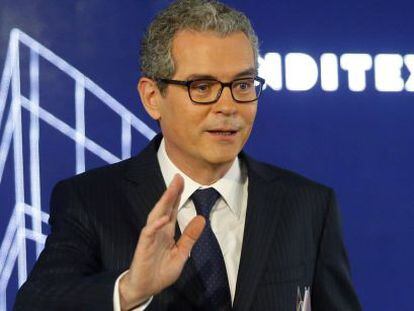 Presidente de Inditex, Pablo Isla durante la presentaci&oacute;n de los resultados