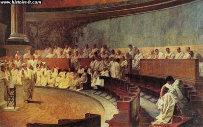 Ciceró al senat romà.