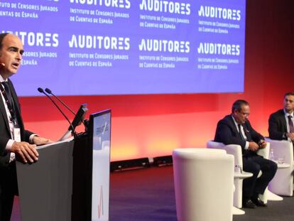 Ferrán Rodríguez, presidente del ICJCE, durante la clausura del Congreso de Auditores.