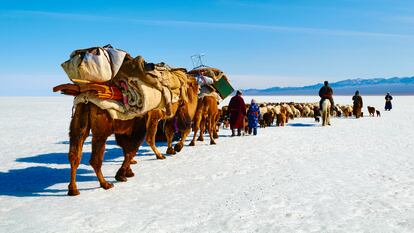 Nómadas en Mongolia.