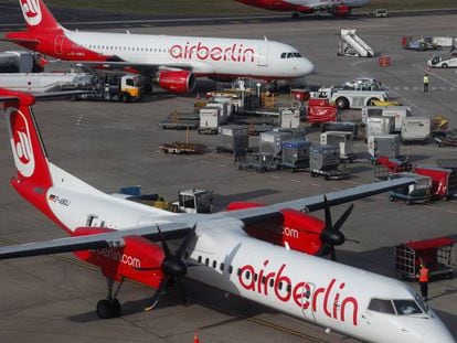 Aviones de Air Berlin en el aeropuerto de Berlín.