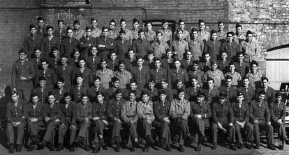 Miembros de la compañía conocida como 'La Nueve', formada casi en su totalidad por españoles, en Inglaterra, en junio de 1944.
