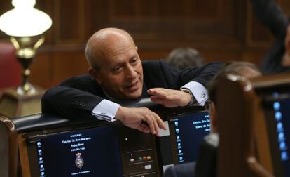 El ministro José Ignacio Wert ayer en el Congreso de los Diputados.
