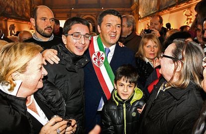 Matteo Renzi cuando era alcalde de Florencia durante una ceremonia en el Palazzo Vecchio, 14 de febrero de 2014.