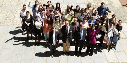 Una parte de los 113 alumnos chinos que han participado en el curso de iniciaci&oacute;n al espa&ntilde;ol, este mi&eacute;rcoles.