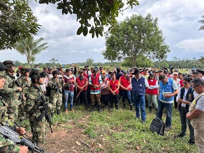 Liberación de los soldados retenidos en zona rural de San José del Guaviare, Colombia.