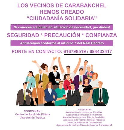 "Ciudadanía Solidaria", red de cuidados de vecinos de Carabanchel