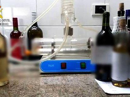 Instalaciones utilizadas por la trama desarticulada para falsificar botellas de vino con denominación de Origen de El Bierzo.