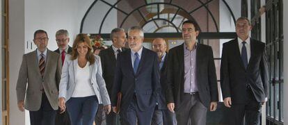Griñán y parte del Gobierno andaluz, esta semana, en San Telmo.