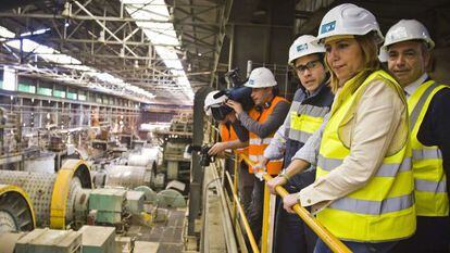 La presidenta de la Junta, Susana Díaz, visita las instalaciones de Riotinto.