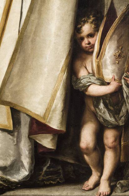 Detalle de la obra de Murillo 'San Buenaventura y san Leandro' (1665-1666).