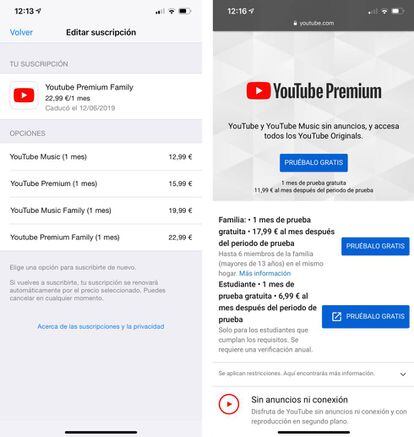 Precios YouTube Premium