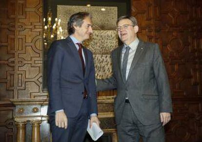 De la Serna con el presidente Ximo Puig hoy en Valencia.
