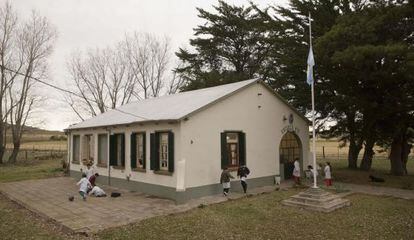 Una escuela rural en la provincia de Buenos Aires. 