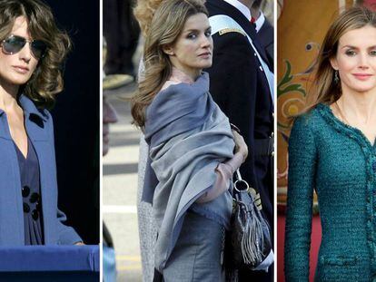 De izquierda a derecha: do&ntilde;a Letizia en 2007, 2010 y 2014.