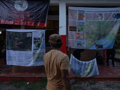 Aspecto del Caracol zapatista Jacinto Canek durante el Encuentro Internacional El Sur Resiste 2023, San Cristóbal de las Casas