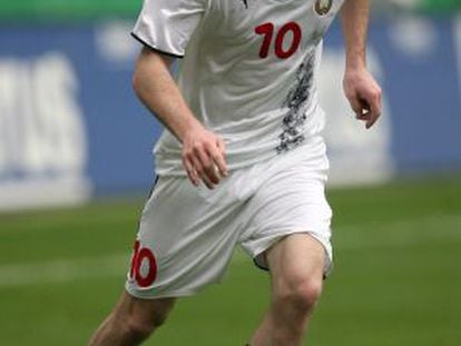 Hleb, en un amistoso contra Alemania en 2008.