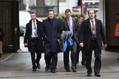 El primer ministro británico, David Cameron, llega a la sede del Consejo Europeo.