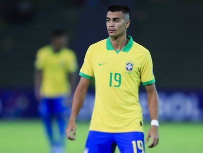 Reinier, el domingo con la selección brasileña en el preolímpico.