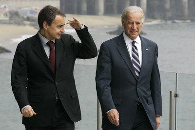 Zapatero y Joseph Biden en Viña del Mar, el 28 de marzo de 2009.