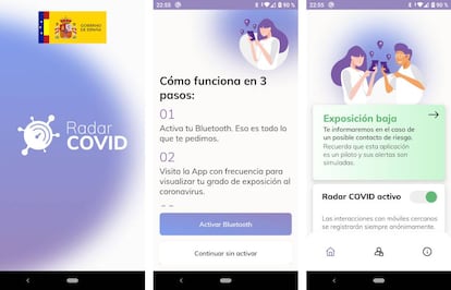 Radar Covid, la app del Gobierno de España.