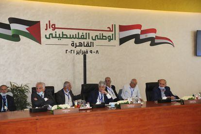 Reunión de los partidos palestinos para preparar las elecciones, el martes en El Cairo.