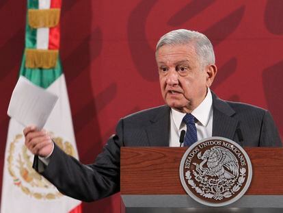 López Obrador, durante la rueda de prensa de este lunes