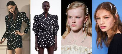 Los vestidos de lunares de Saint Laurent y las horquillas de Simone Rocha inspiran a Zara.