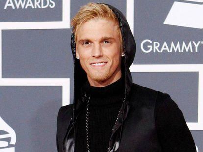 El cantante Aaron Carter en los Premios Grammy de 2010.