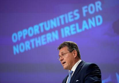 Maros Sefcovic, vicepresidente de la Comisión Europea y responsable de la negociación del Brexit, el pasado 13 de octubre en Bruselas.
