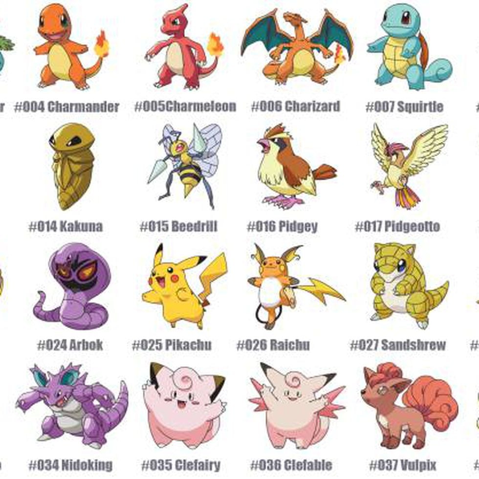 personajes de pokemon nombres e imagenes