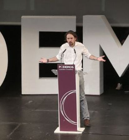 Pablo Iglesias, en la clausura de la asamblea ciudadana de Podemos.