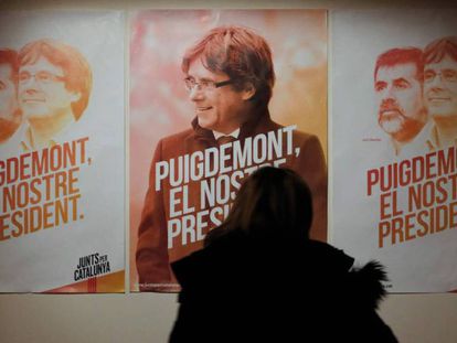 Los carteles electorales de Junts per Catalunya.