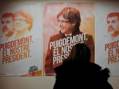 Los carteles electorales de Junts per Catalunya.